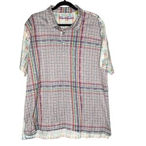 Robert Graham Polo Shirt Checks Patterns Short Sleeve Multicolour Men's 2XL